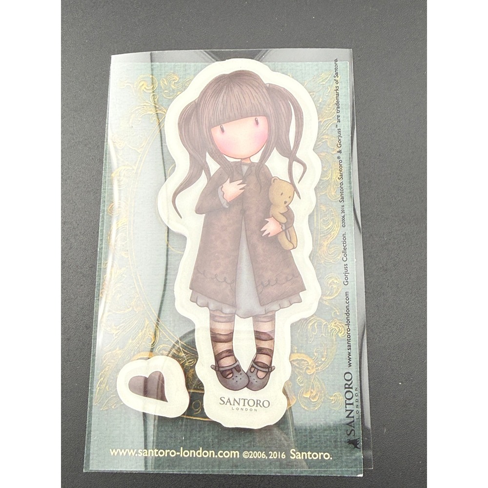 Santoro London Gorjuss Collection The‎ Toadstools Girl Teddy Bear Sticker Set